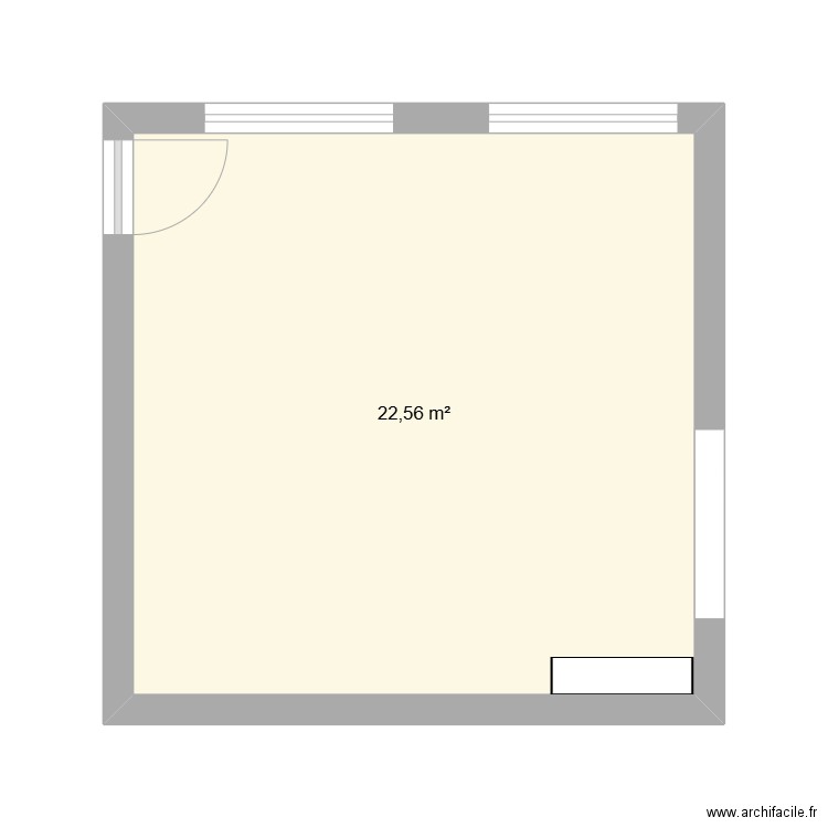 Bureau. Plan de 1 pièce et 23 m2