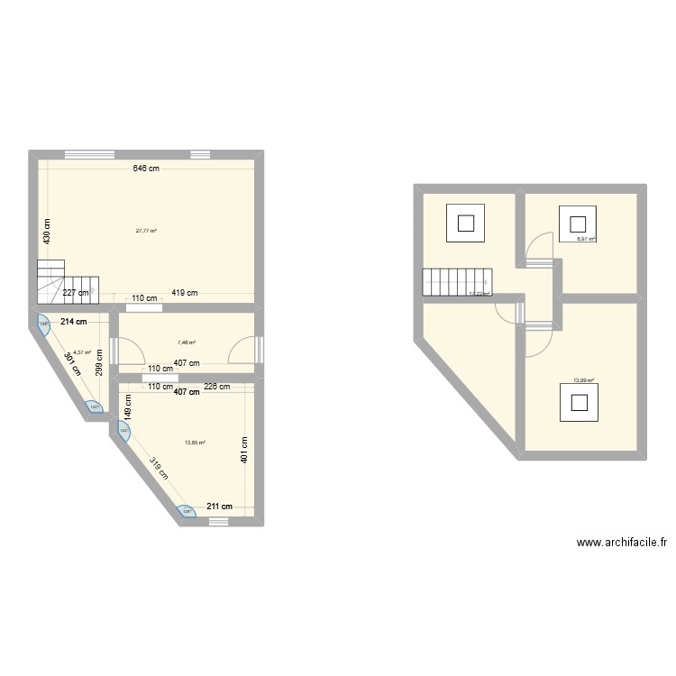 Villers - 2GCH. Plan de 7 pièces et 94 m2