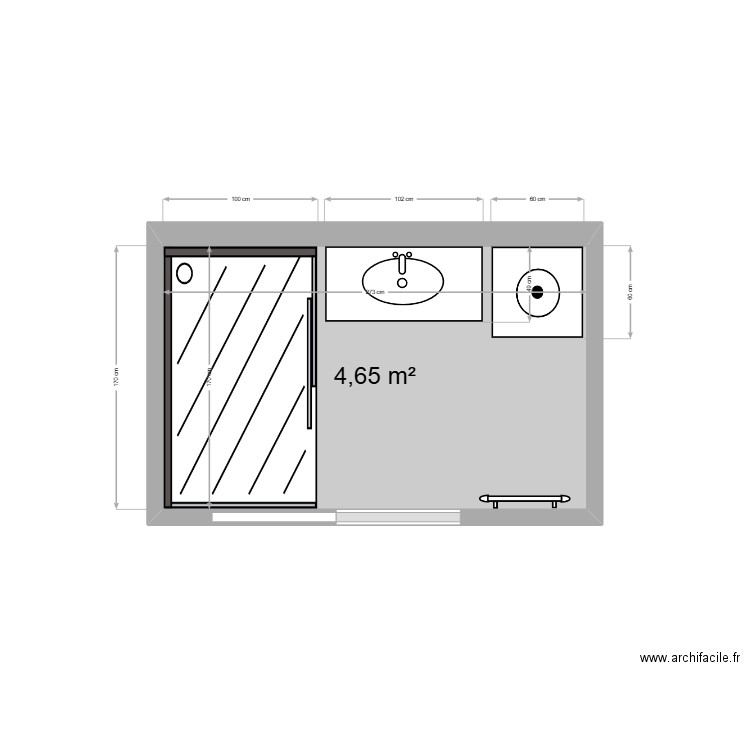 SDD Montrouge. Plan de 1 pièce et 5 m2