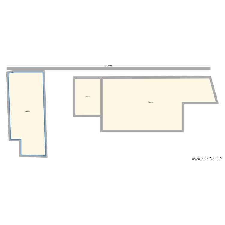 AUBEPIN. Plan de 3 pièces et 185 m2