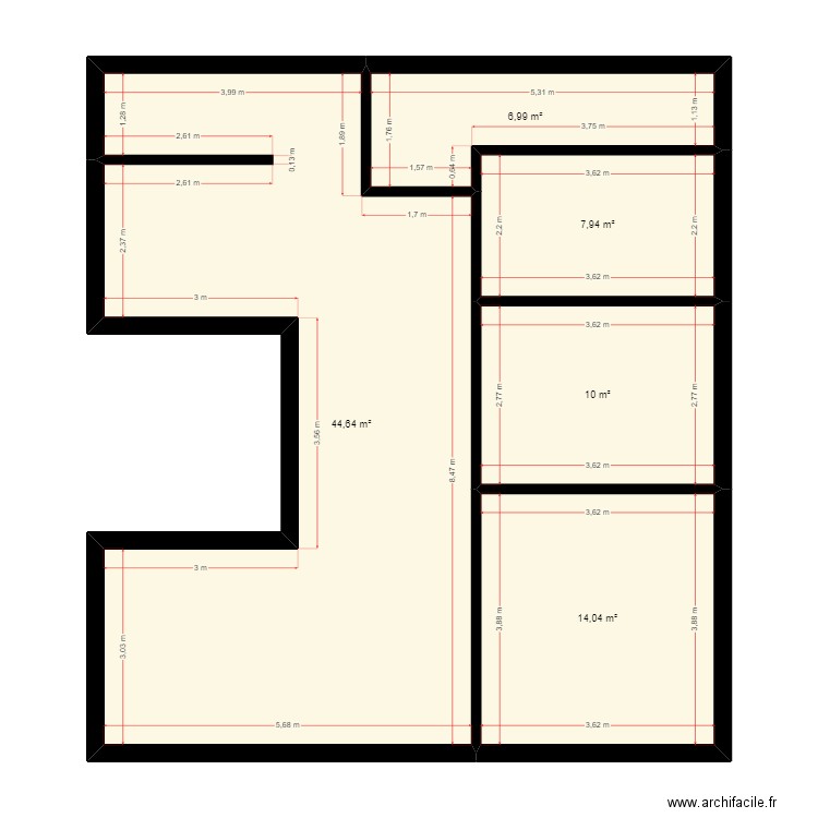 NOUVEAU. Plan de 5 pièces et 84 m2