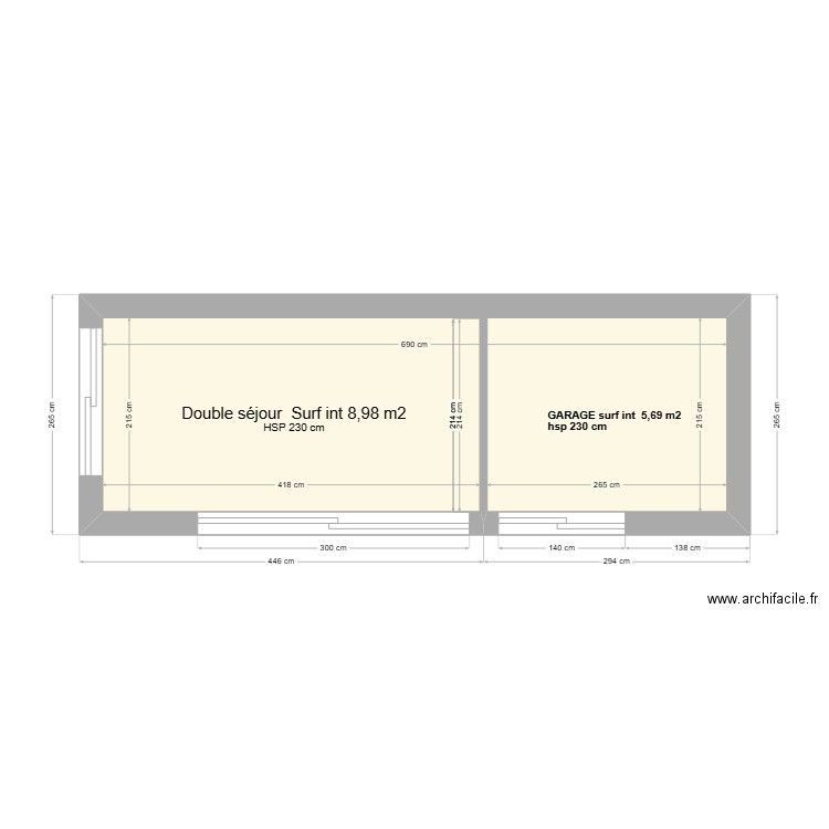 extension vendres. Plan de 1 pièce et 15 m2