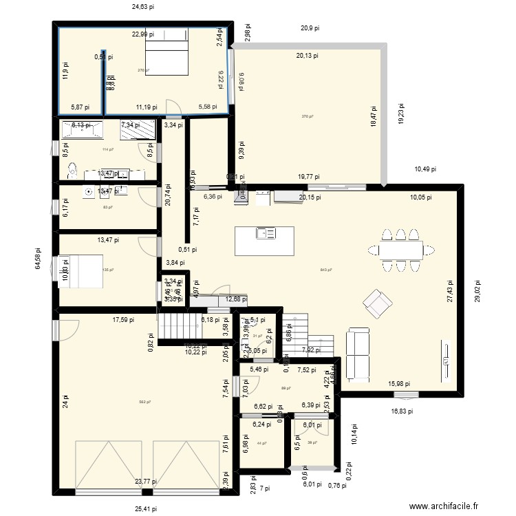 Dan et Lucie. Plan de 12 pièces et 246 m2