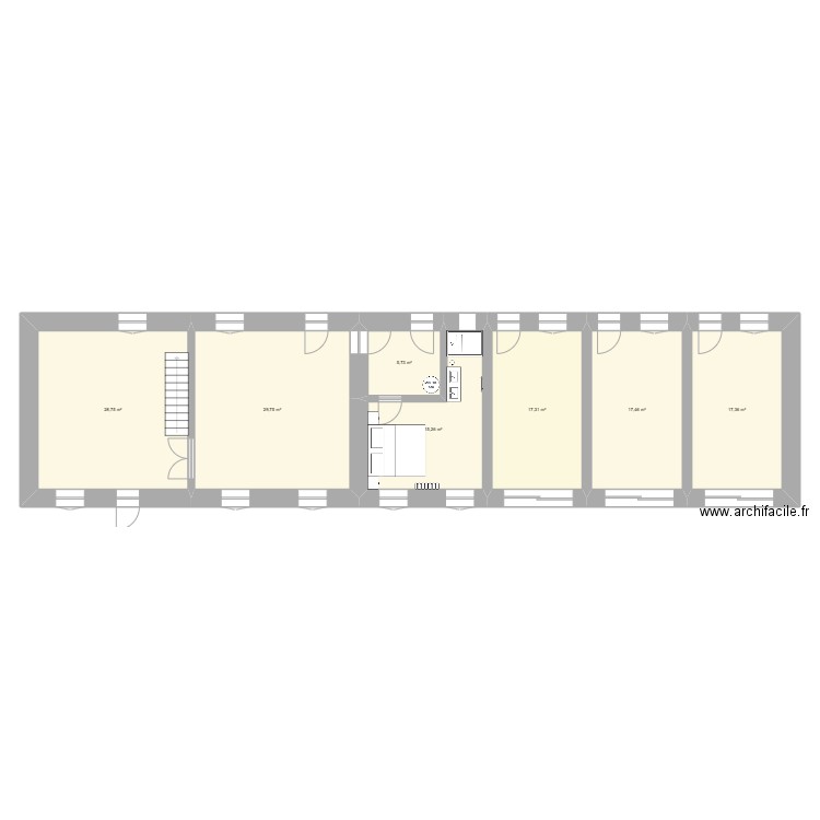 Logis du bocage. Plan de 9 pièces et 131 m2