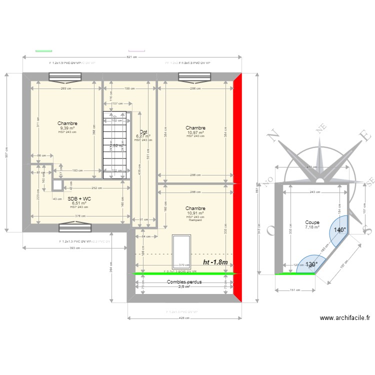 ML24012415 . Plan de 14 pièces et 106 m2