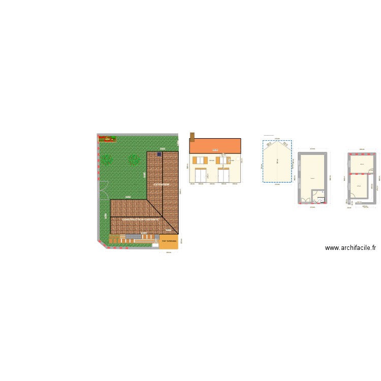 1er étage V1. Plan de 4 pièces et 62 m2