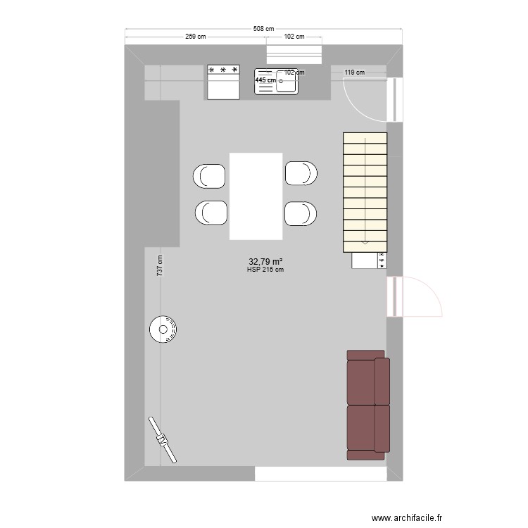 maison de Penestin. Plan de 1 pièce et 33 m2