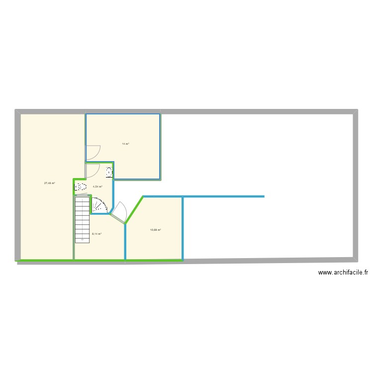 arzacq 3 et 4. Plan de 5 pièces et 65 m2