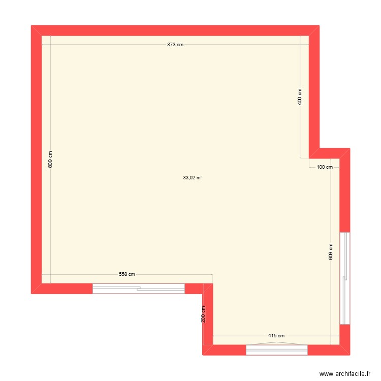 Maison. Plan de 1 pièce et 83 m2