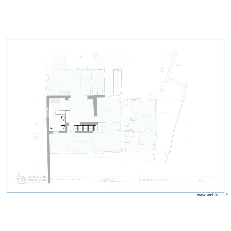 rdc Bruni cuisine aménagée . Plan de 0 pièce et 0 m2