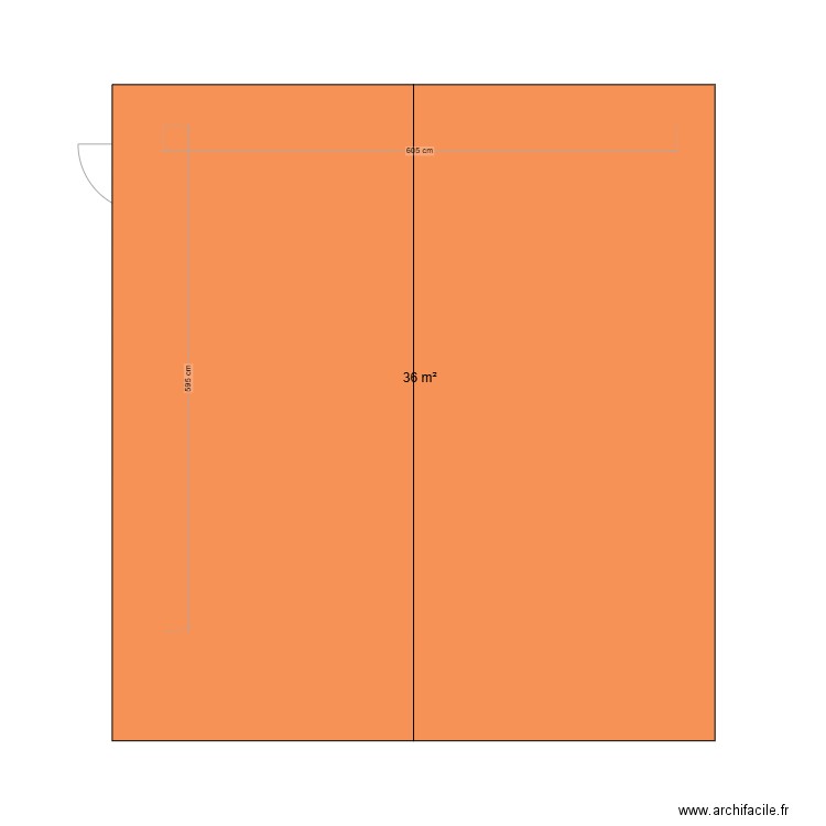 Plan garage. Plan de 1 pièce et 36 m2