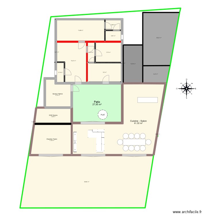 plan Fabrice v puis 1. Plan de 21 pièces et 323 m2