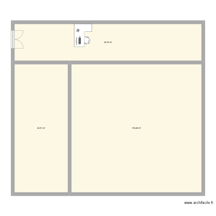 cabinet veto. Plan de 3 pièces et 189 m2