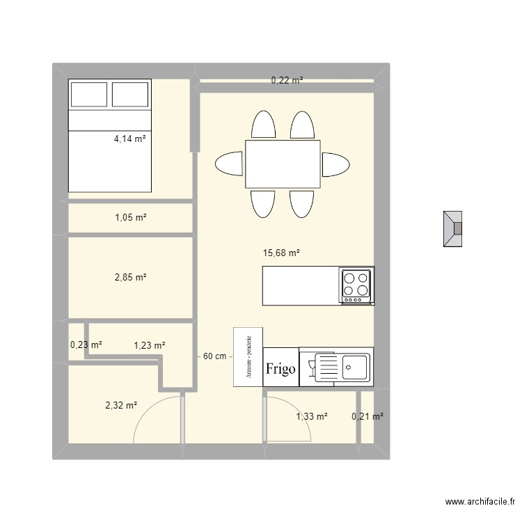 Plan Toussuire 5. Plan de 10 pièces et 29 m2