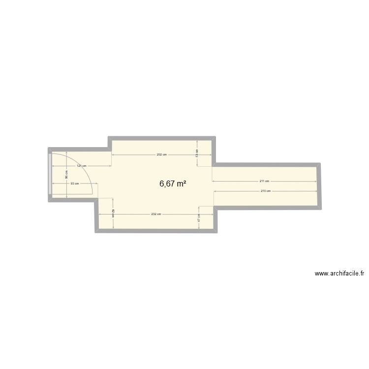 entree apart. Plan de 1 pièce et 7 m2