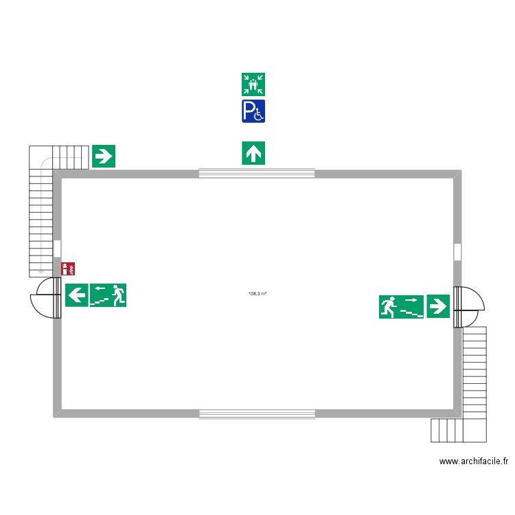 plan étage LLV. Plan de 1 pièce et 108 m2