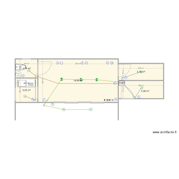 ABRI (formation)Eclairage. Plan de 5 pièces et 25 m2