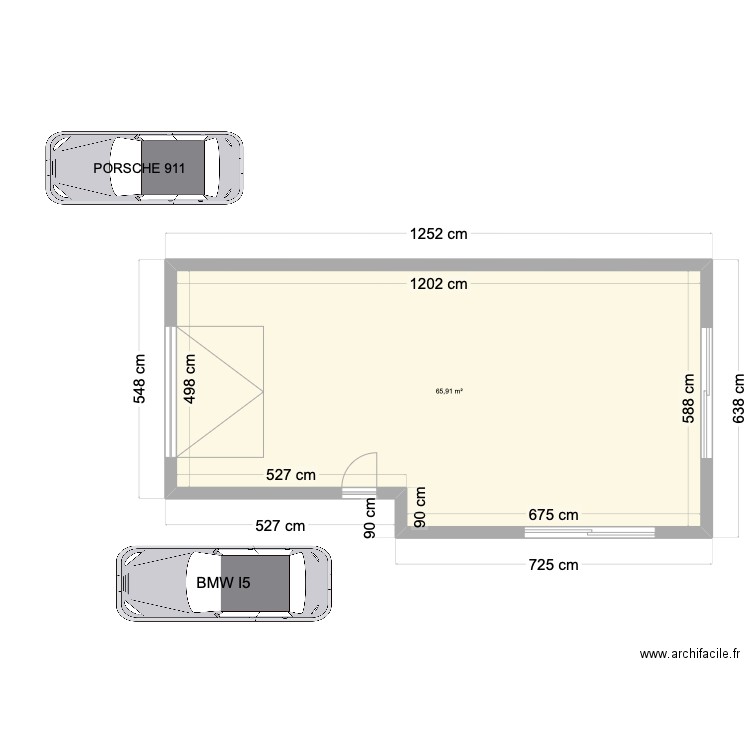 garage_projet_amenagement. Plan de 1 pièce et 66 m2