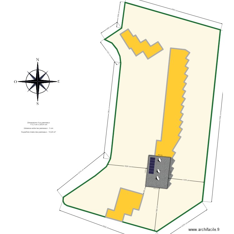 DESCHAMPS PLAN DE MASSE . Plan de 4 pièces et -253 m2