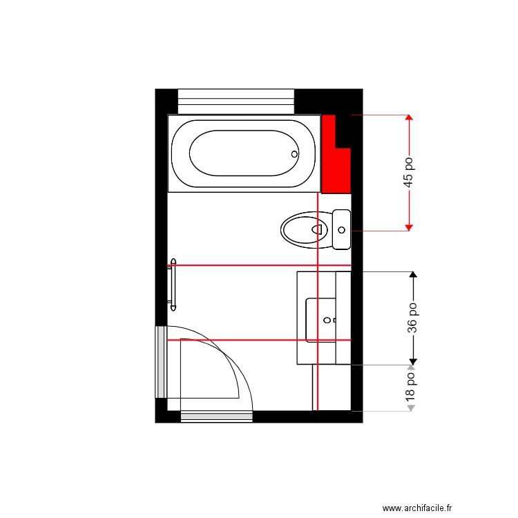 monique sdb rdch1 plan de pose 1. Plan de 1 pièce et 5 m2