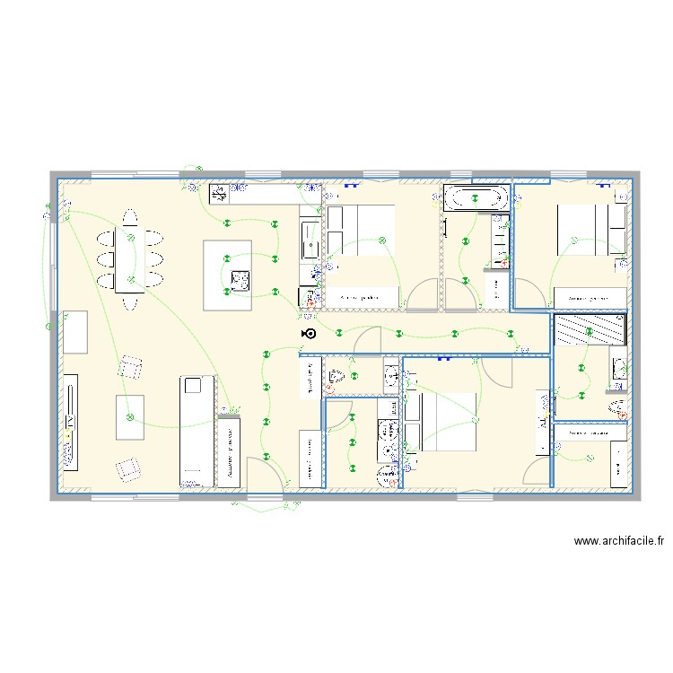 Totom. Plan de 2 pièces et 130 m2