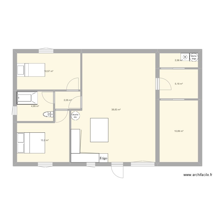 maison essaie 2. Plan de 8 pièces et 85 m2