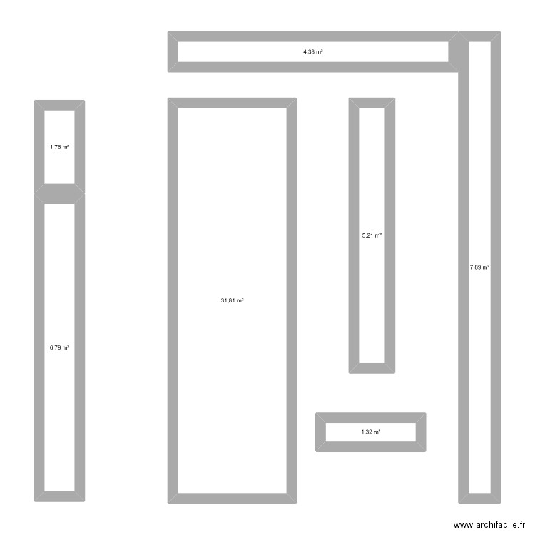 Plomberie. Plan de 7 pièces et 59 m2