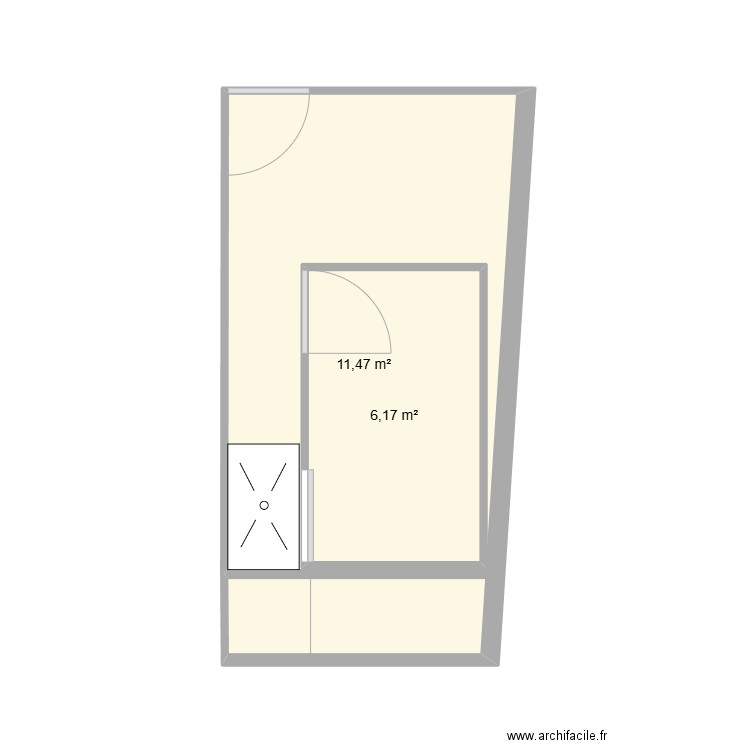 flottaison 2. Plan de 2 pièces et 25 m2