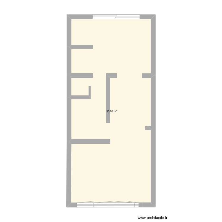 MJ 1er étage. Plan de 1 pièce et 50 m2