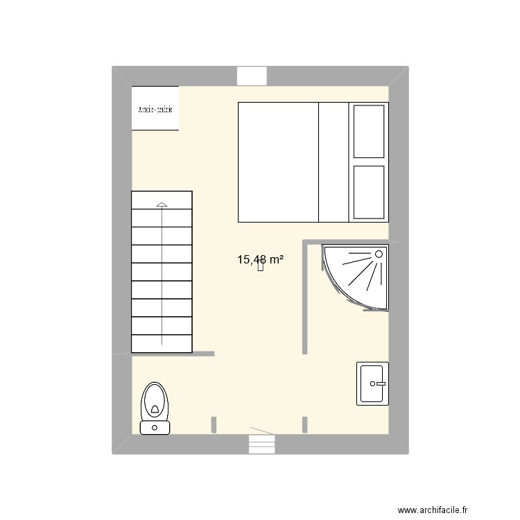 cuisine appart. Plan de 1 pièce et 15 m2