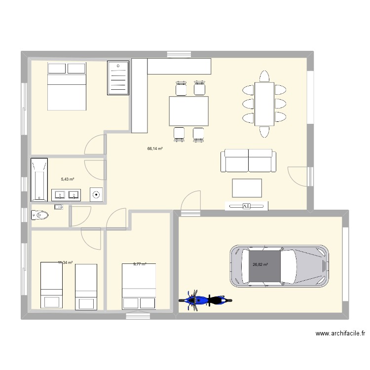 maison ferrals. Plan de 5 pièces et 151 m2