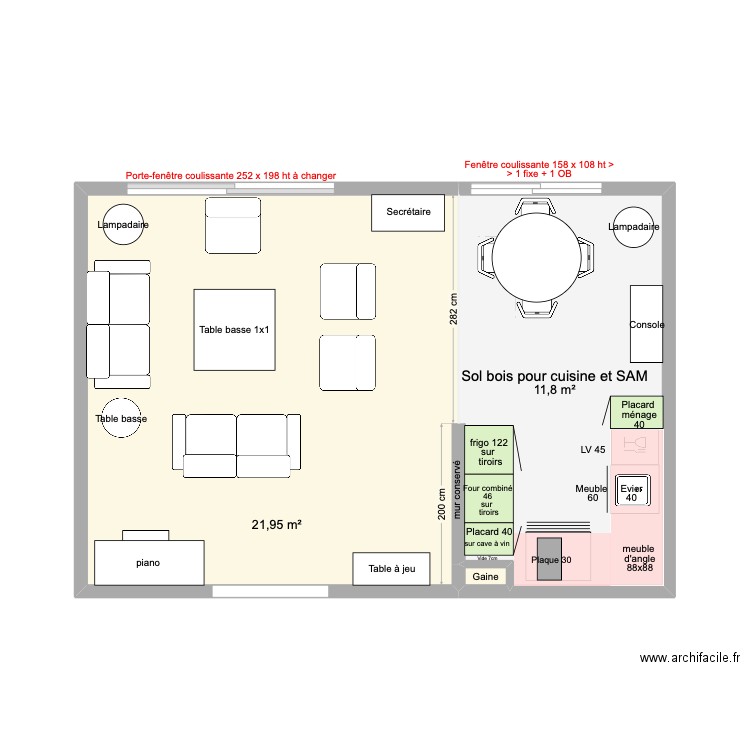 solution 1ter. Plan de 3 pièces et 34 m2