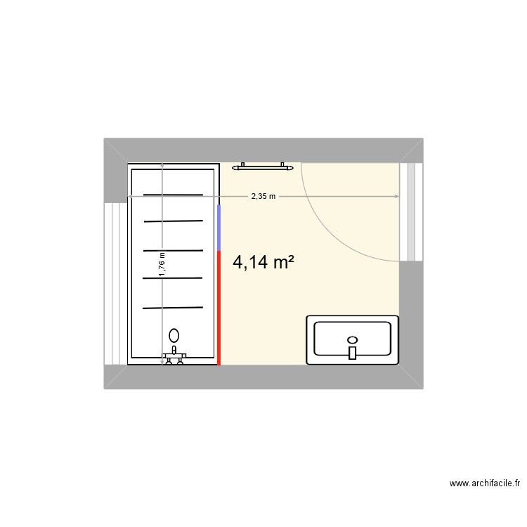 Delavoet. Plan de 1 pièce et 4 m2