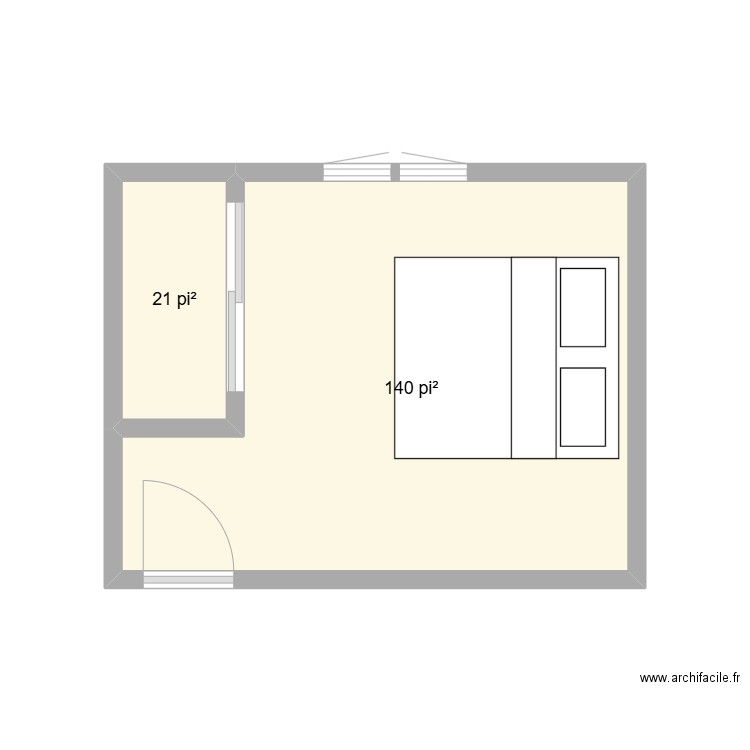 ma chambre. Plan de 2 pièces et 15 m2