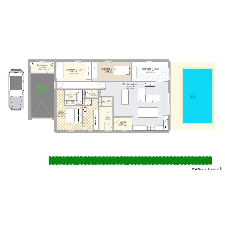 maison St orens V3. Plan de 15 pièces et 165 m2