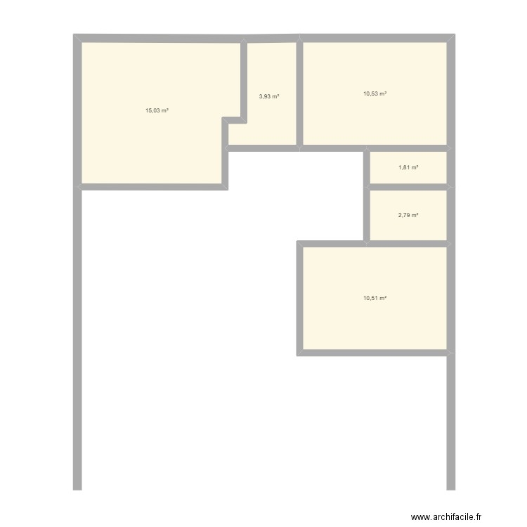 Bouaflé 1. Plan de 6 pièces et 45 m2