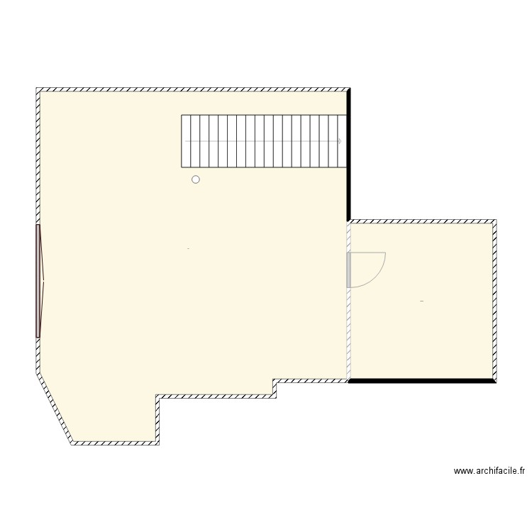 Atelier 30 etage bas . Plan de 2 pièces et 83 m2