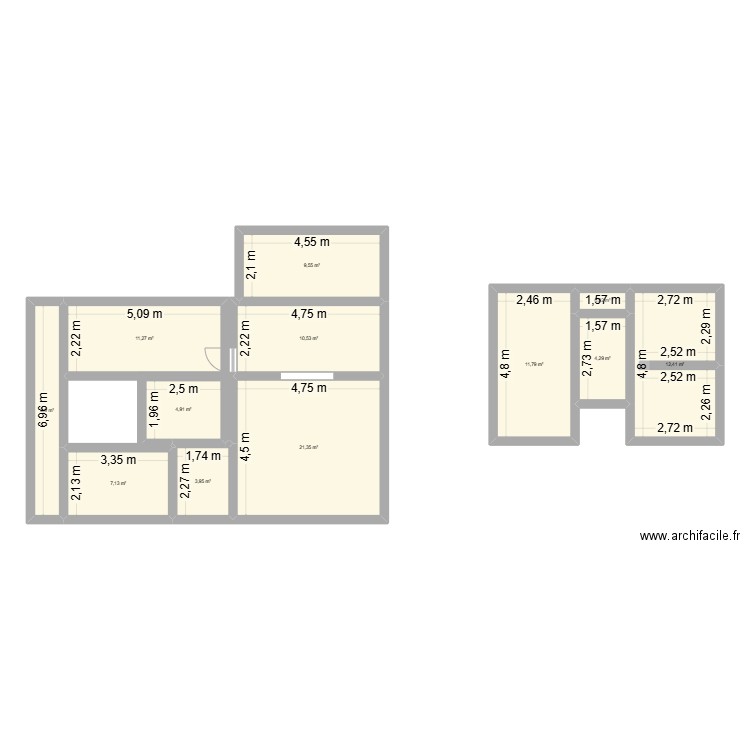 maison drancy. Plan de 12 pièces et 104 m2