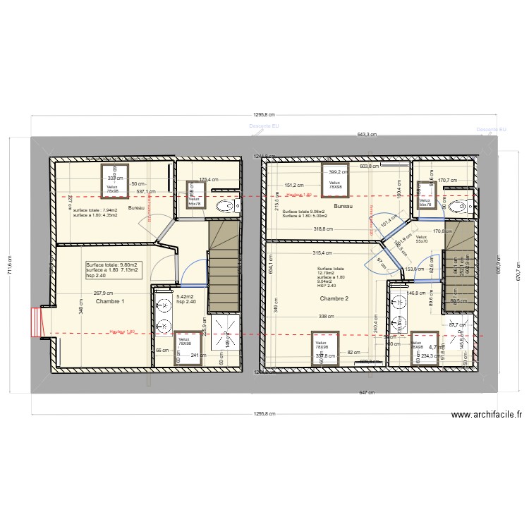 Location Maguy Mo 2. Plan de 5 pièces et 186 m2