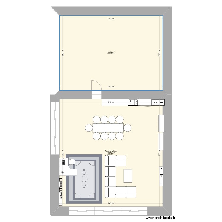 HOLLANDAIS. Plan de 2 pièces et 156 m2