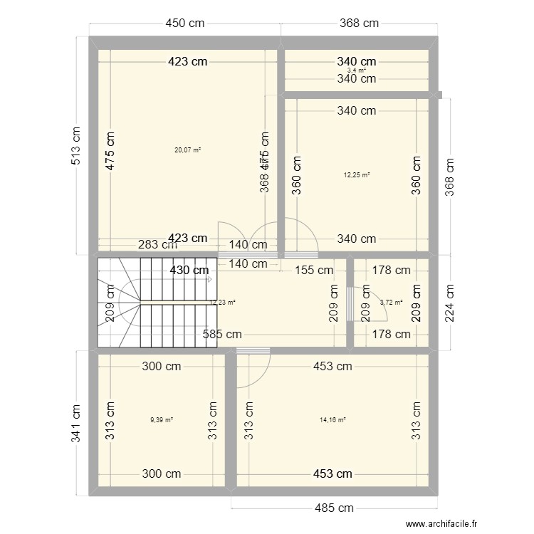 mm1etg. Plan de 7 pièces et 75 m2