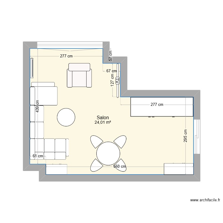 Salon4. Plan de 1 pièce et 24 m2