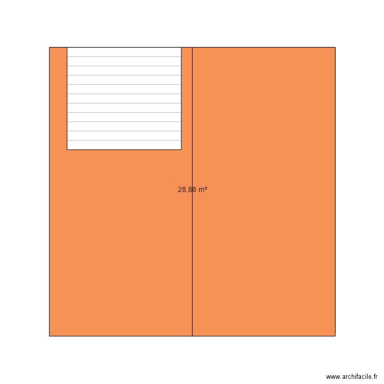 la viste. Plan de 1 pièce et 29 m2