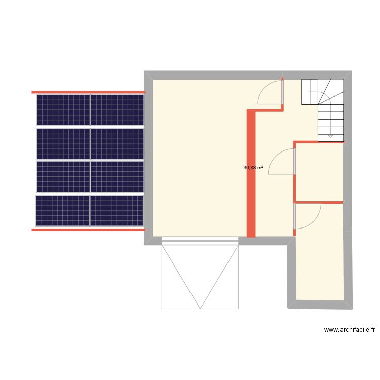 Cindy&Ben. Plan de 1 pièce et 31 m2