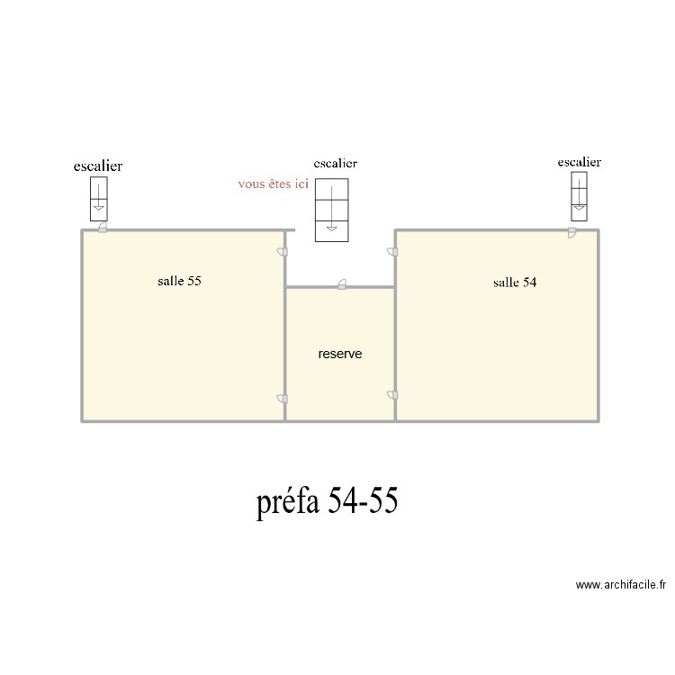 prefa 54-55. Plan de 3 pièces et 17 m2