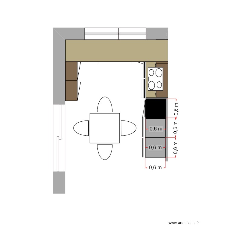 cuisine. Plan de 0 pièce et 0 m2