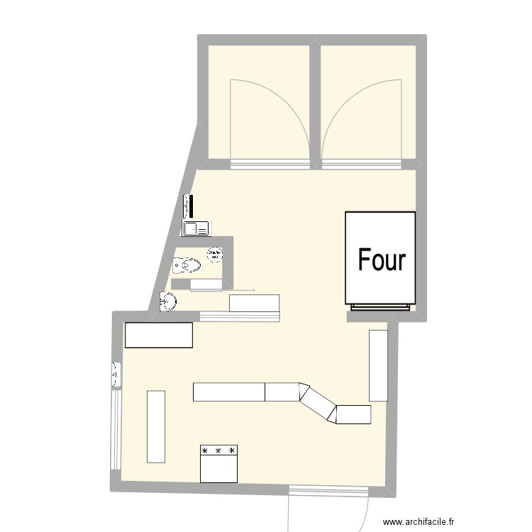 PAN. Plan de 3 pièces et 63 m2