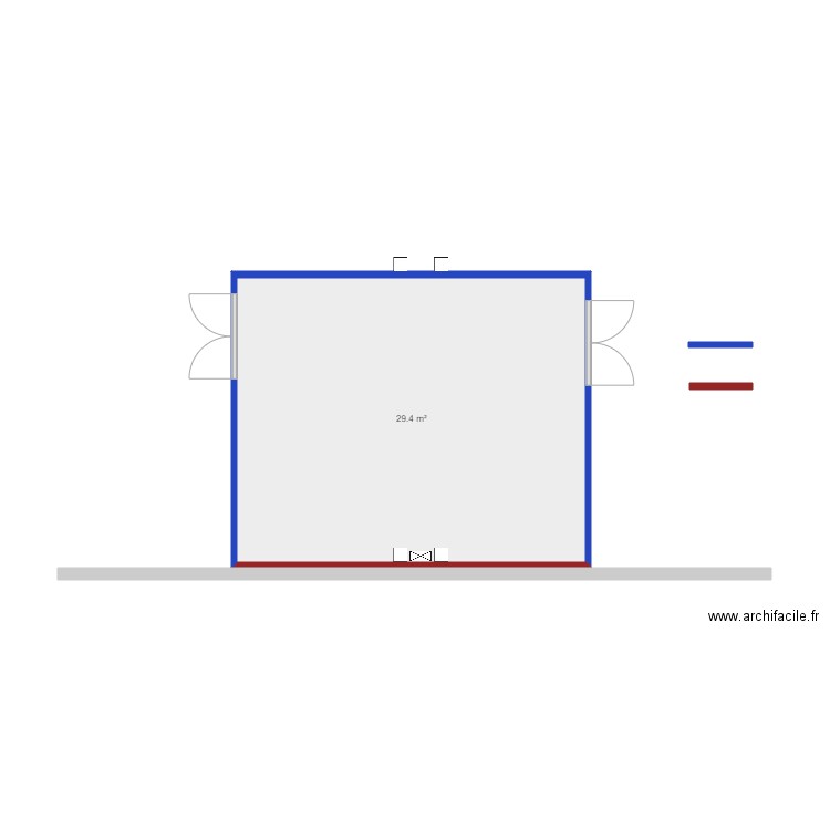 Batconnect création. Plan de 1 pièce et 29 m2