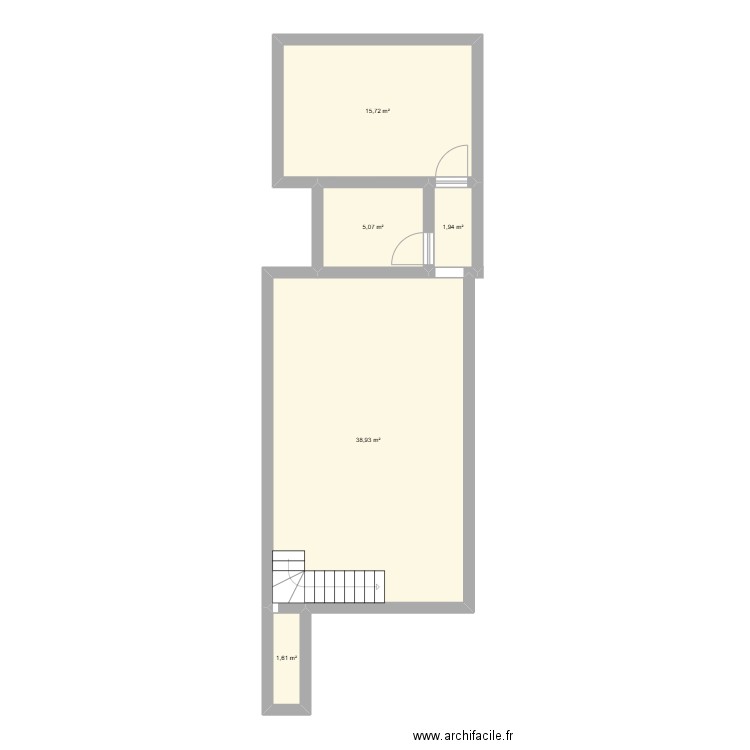 cabanyal downstairs. Plan de 5 pièces et 63 m2