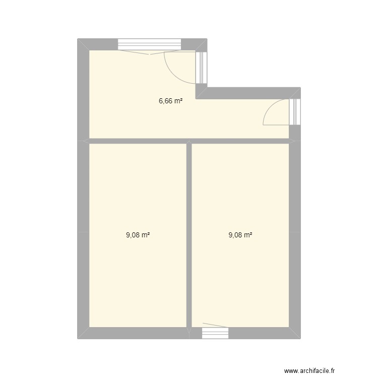 plan de base. Plan de 3 pièces et 25 m2